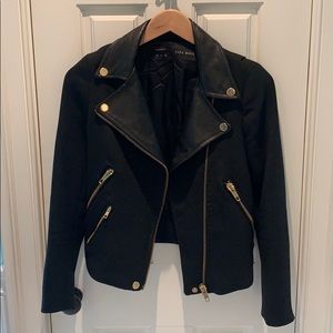 Black Zara Basic Moto jacket size small